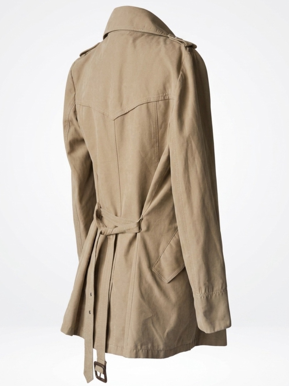 Alexander McQueen 2009 Draped Trench Coat, belt, Sueded Cotton, S, GUC - Picture 2 of 12